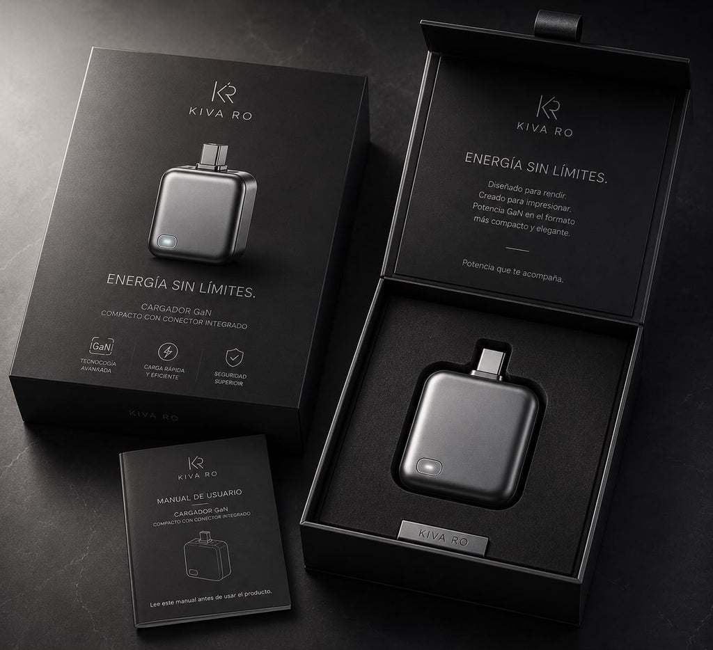 KIVARO GaN — Cargador Compacto con Auto-desconexión al 100%